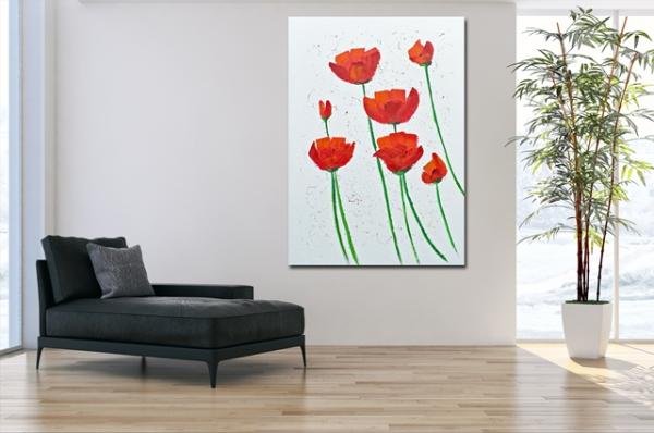 Large abstract flower painting spatula - 1356